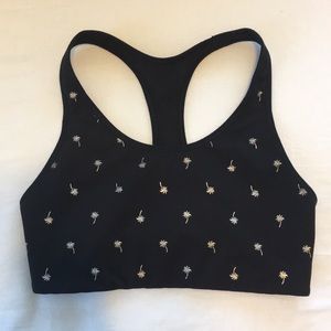 Old Navy Go Dry Silver Palm Tree Sports Bra, S